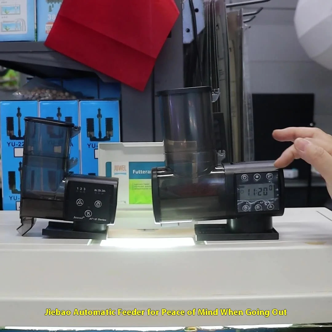 Jietao Smart Fish Tank Feeder for Ornamental Fish, Automatic Food Dispenser with Timer, 500ml Large Capacity