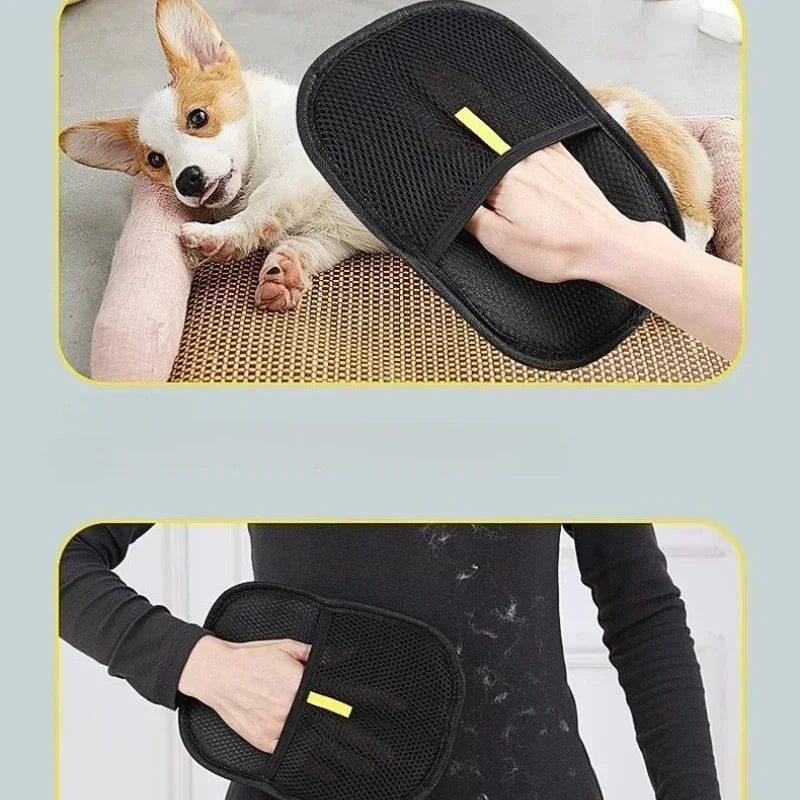 Pet Grooming Gloves Pet Hair Remover Brush Kitten Cleaning Glove Removing Dog Cat Hair From Sofa Carpet Clothes Pet Supplies