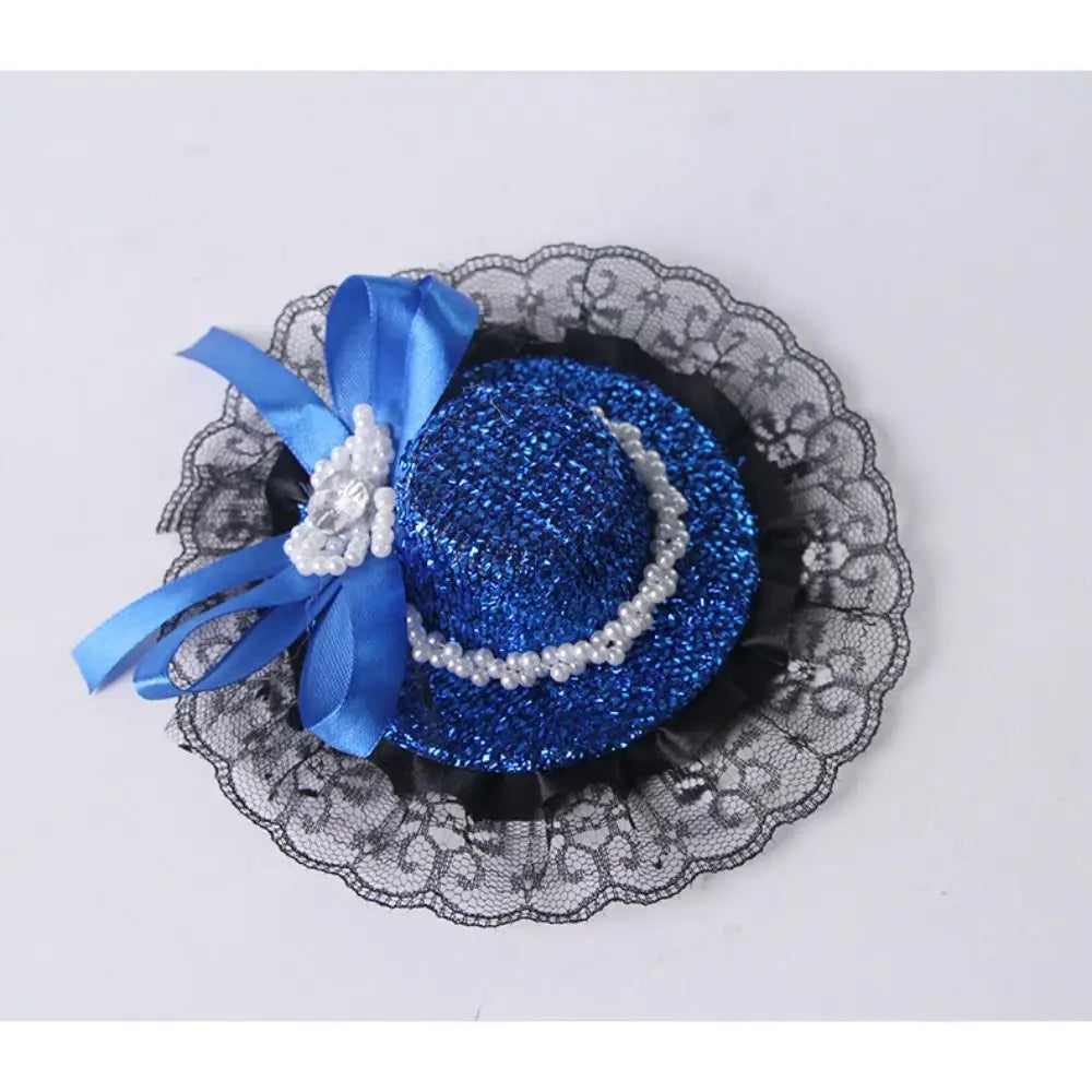 Pet Accessories Adjustable Pet Halloween Hat Sequin Elastic Band Cat Lace Hat British Style Cat Cosplay Hat Pet Show