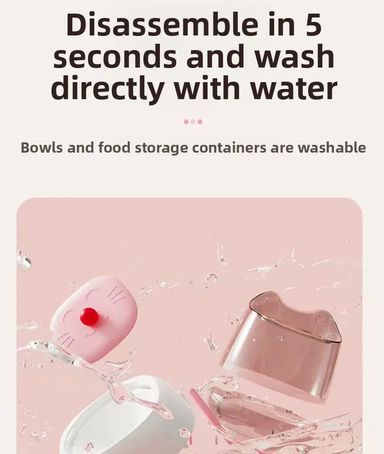 Automatic Smart Pet Feeder，Foot Pedal Operation - Free Automatic Dispenser for Cats and Dogs，Foot activated feeding system for k