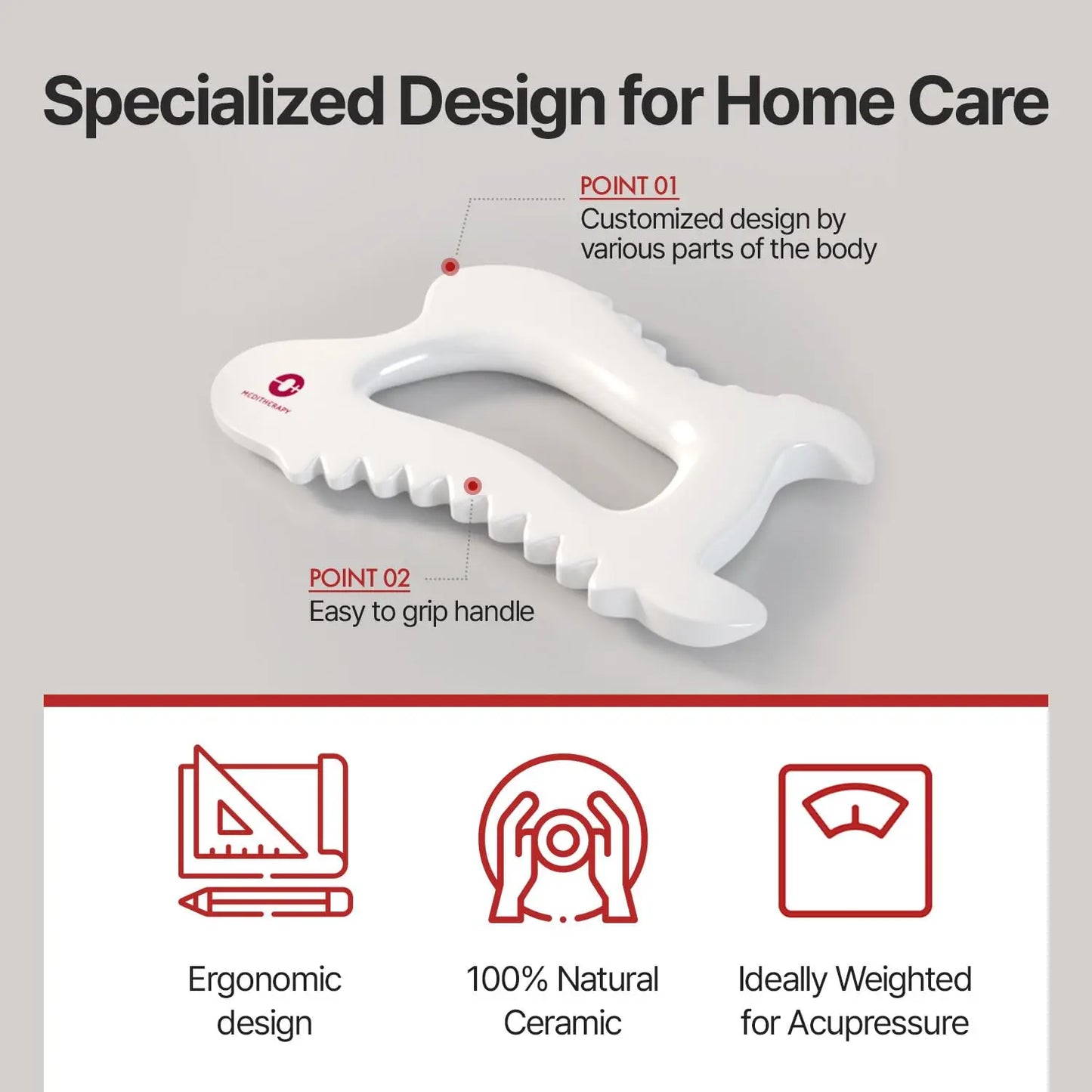 MEDITHERAPY SOKSAL Ergonomic Versatile Handheld Gua Sha Board for Face & Body, Gua Sha Massage Tool Relaxation & Beauty Massager