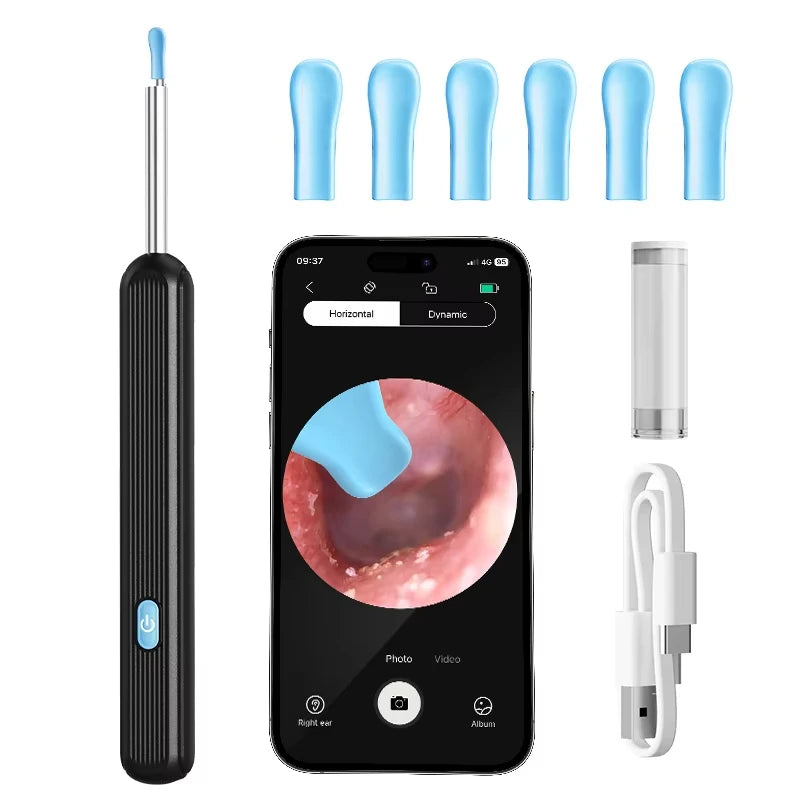 Smart ear cleaner with wireless camera and LED light offers high-precision ear wax removal as a wireless otoscope cleaning kit