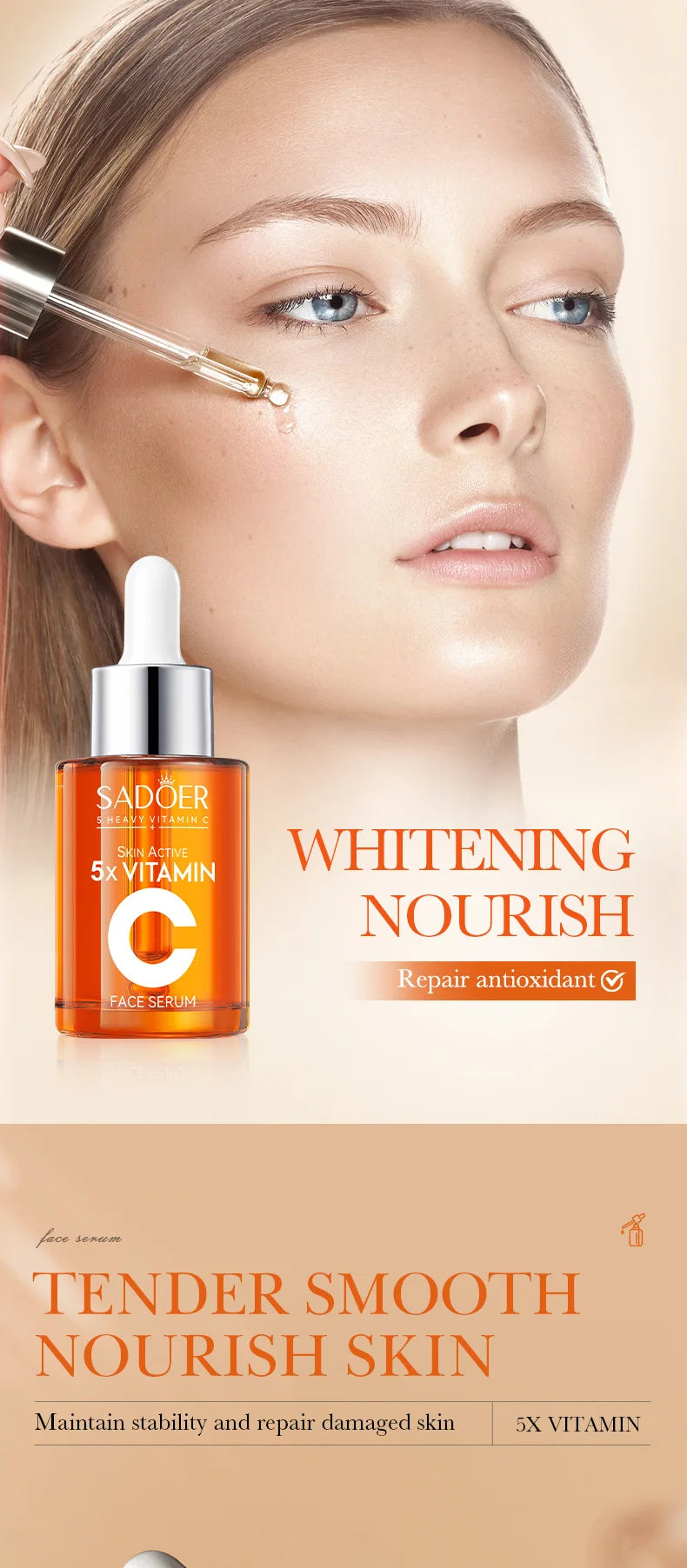 Vitamin C Hydrating Serum 5 Functions Facial Moisturizing Repair Essence Facial Shrink Pores Brightning Korean SkinCare Products