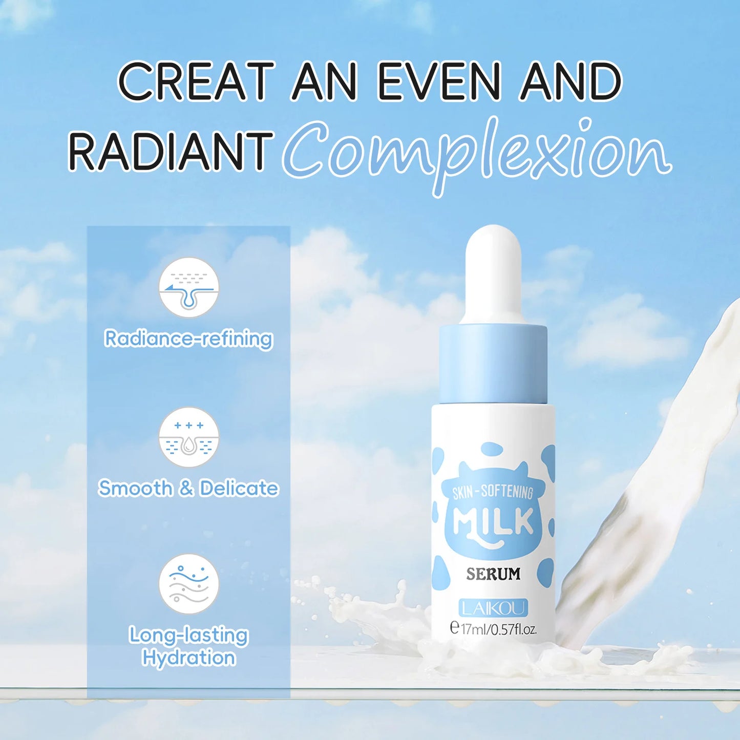Milk Facial Serum for Face Skincare Moisturizing Hydrating Facial Essence Beauty Face Serum Cream Skin Care Products 17ml