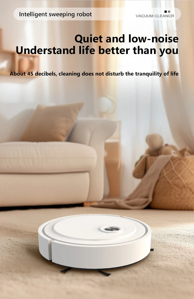 New Smart Sweeping Robot 3-in-1 Smart Cleaner Household Rechargeable Fully Automatic Vacuum Cleaner 6000Pa Suction Pet Hair