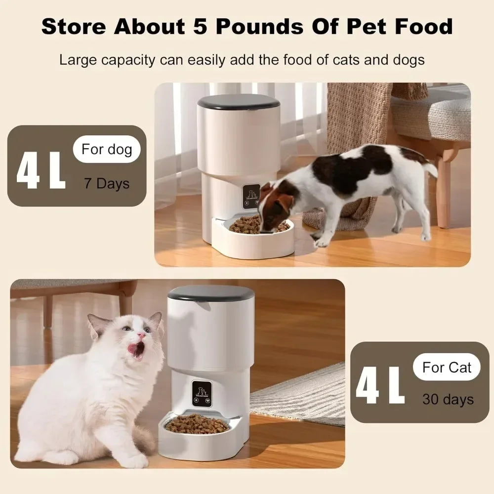 WiFi Automatic Cat Feeder 4L 2.4G Timed Multiple Auto Smart Dog Electric Self Feeding Remote Control Dry Food Basic Dispenser