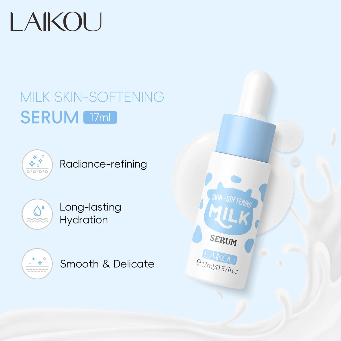 Milk Facial Serum for Face Skincare Moisturizing Hydrating Facial Essence Beauty Face Serum Cream Skin Care Products 17ml