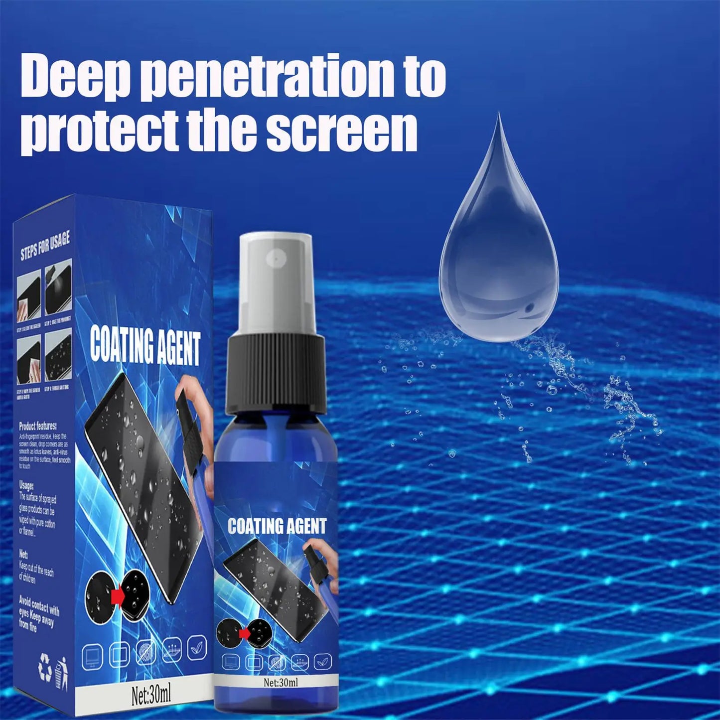 Screen Cleaner Spray Electronic Cleaning Kit Monitor Cleaner For Smart TVs Monitors & Cars Laptop Cleaner 30ml + Cleaning Cloth