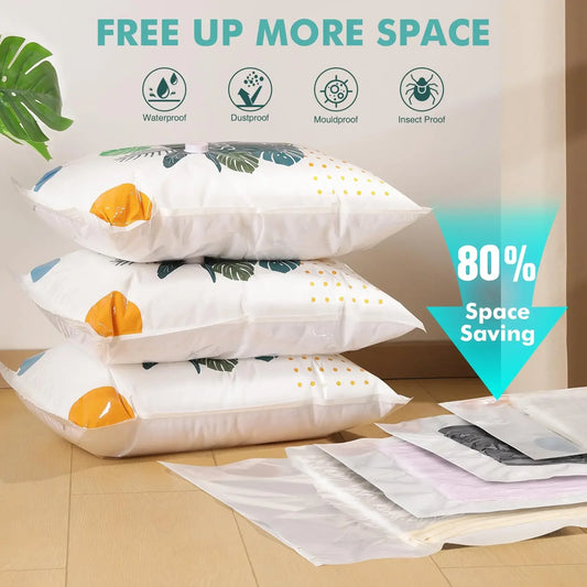 Space saver vacuum storage bags with Hand Pump for Travel Organizer Bags for Comforters, Blankets, Bedding,Packing Bags