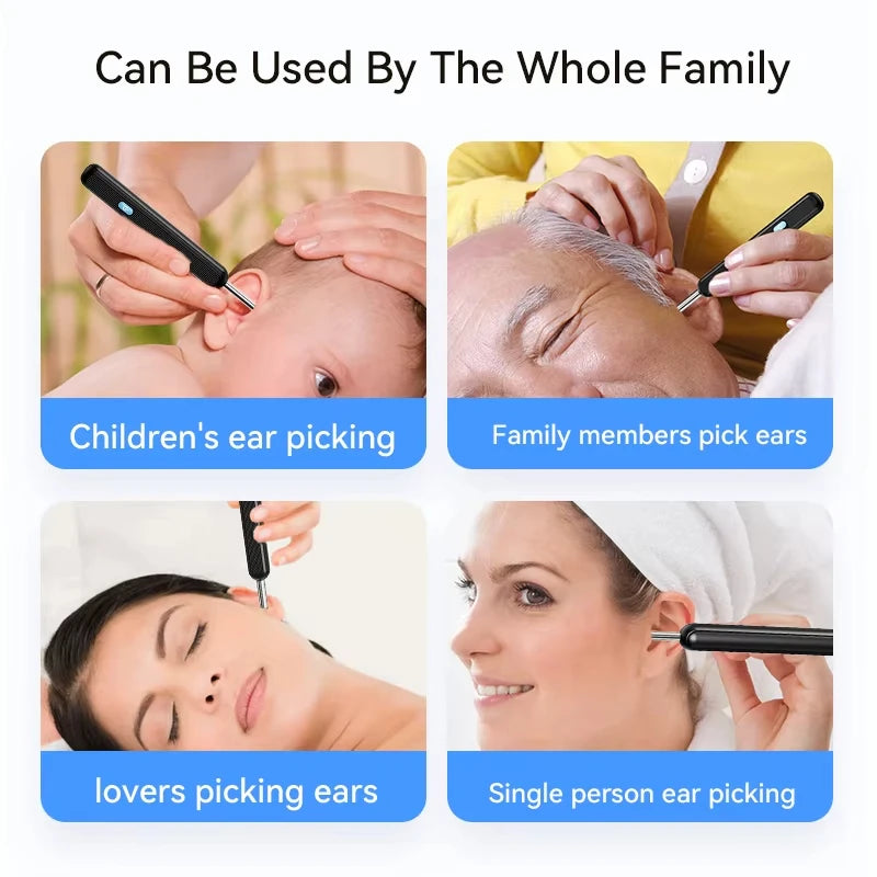 Smart ear cleaner with wireless camera and LED light offers high-precision ear wax removal as a wireless otoscope cleaning kit
