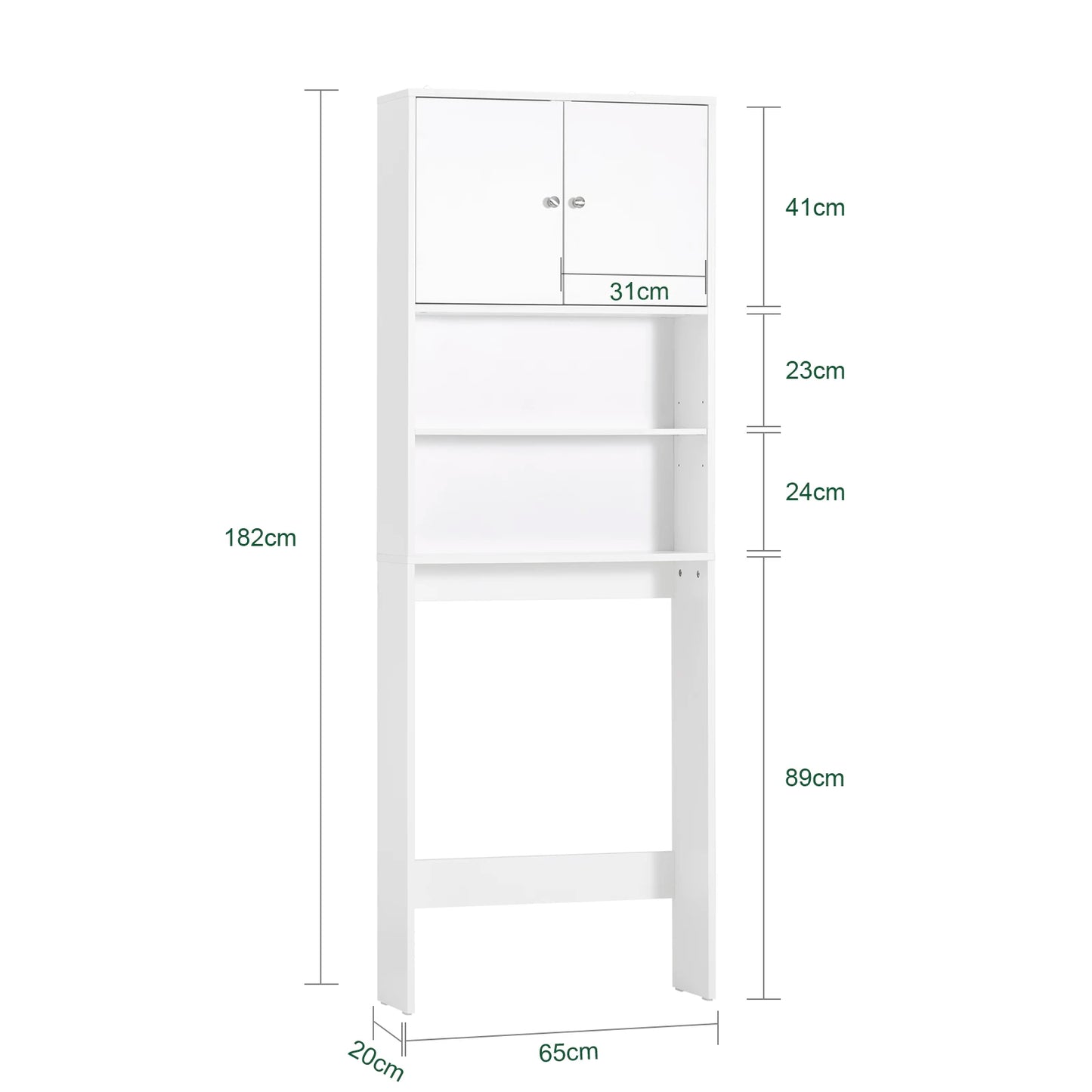 SoBuy BZR165-W Washing Machine wardrobe with wardrobe & Shelves bathroom storage s wardrobe Freestanding Toilet Space Savers