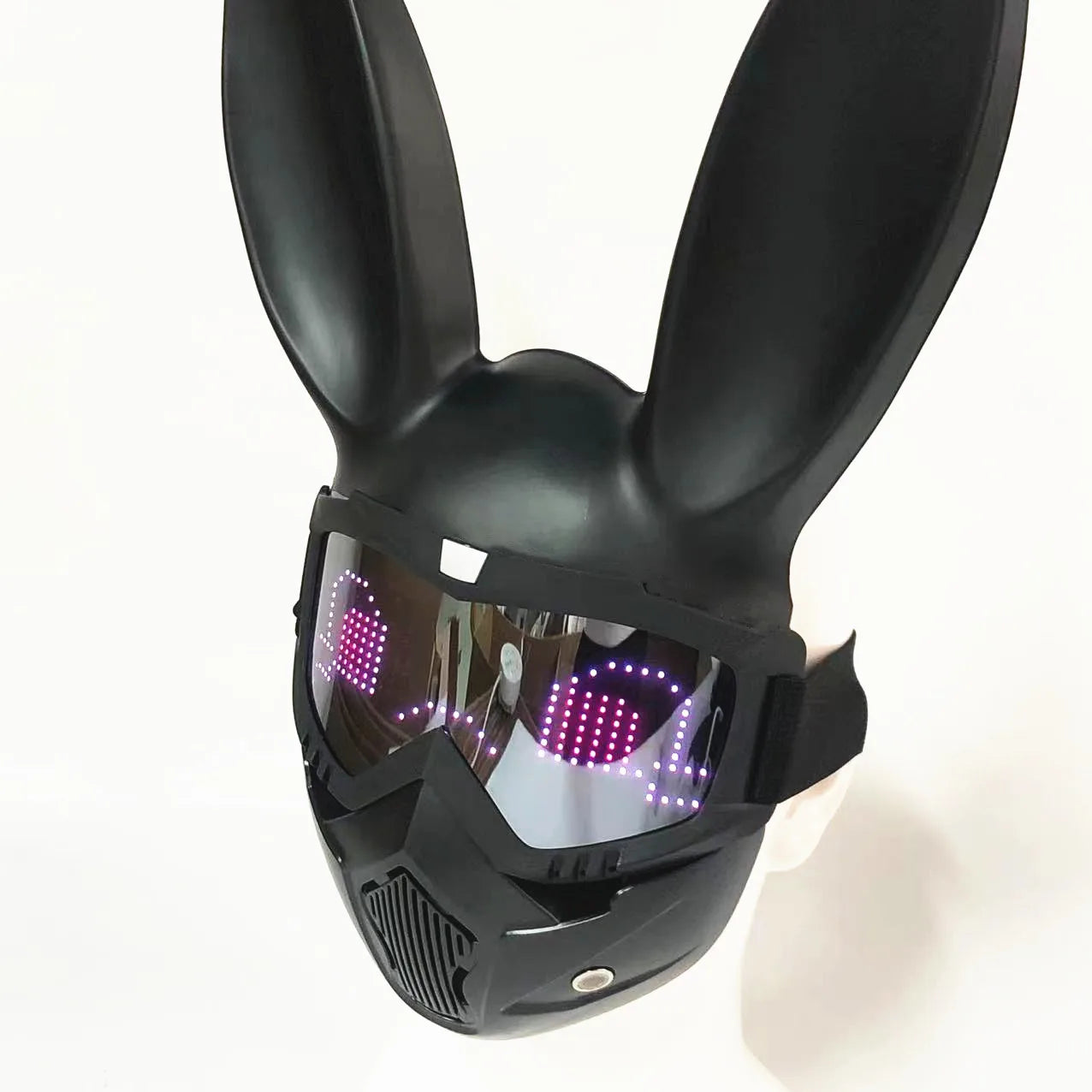 Halloween Bunny Girl Colplay Bluetooth APP Light Up Purge Mask Halloween Masquerade Party LED Face Masks for Kids Men Women