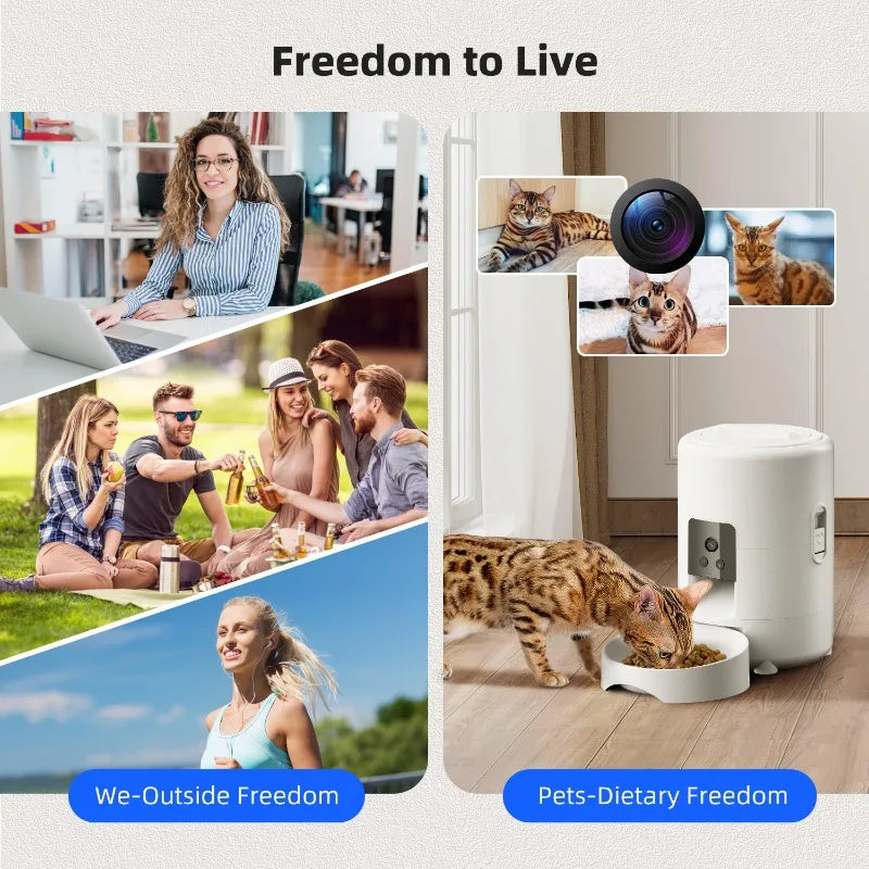 2L Smart Dog Automatic Feeder Wifi Video Capability Timer Dogs Automatic Feeders with Camera Cat Feeders Cheap Pet Supplies