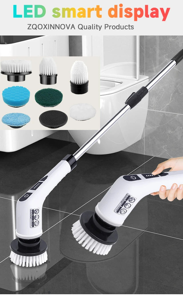 Household Cordless Spin Scrubber Kitchen Gadgets Hair Brushes Bathroom Broom Toilet Mops Electric Multipurpose Cleaning Brush