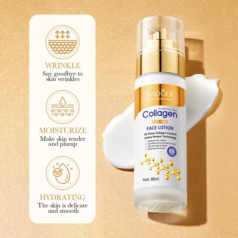 SADOER Collagen Facial Serum Face Lotion Moisturizing Face Emulsion Oil Control Water Anti Wrinkle Refreshing Facial Essence