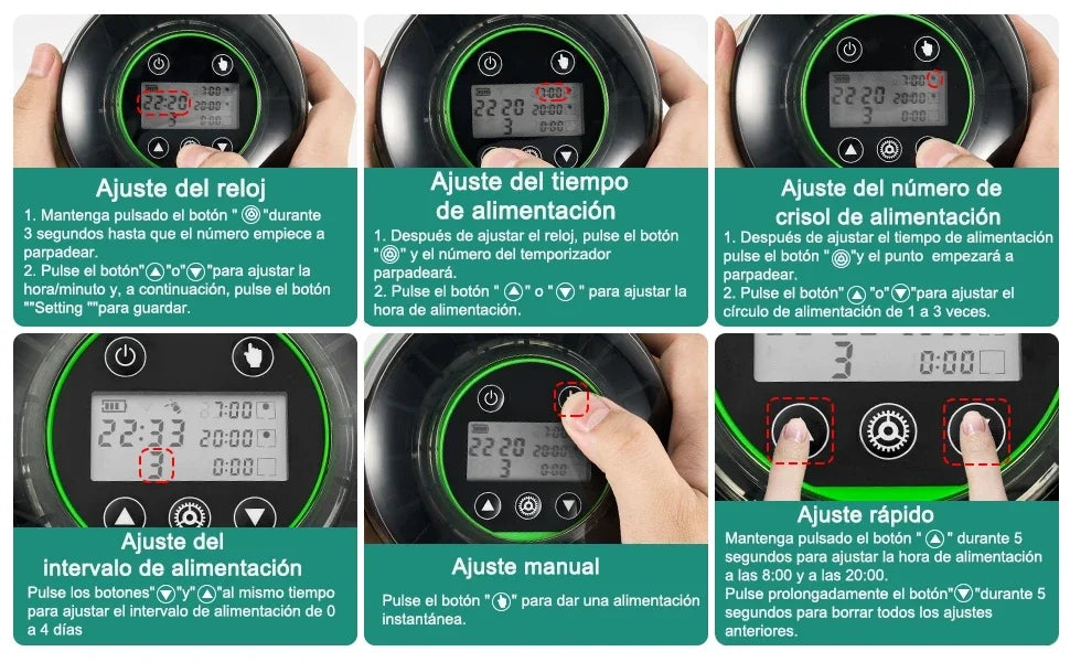 Automatic Fish Feeder for Aquarium, Automatic Food Dispenser with Timer, Rechargeable Timer Feeder, with USB Cable, LCD Display