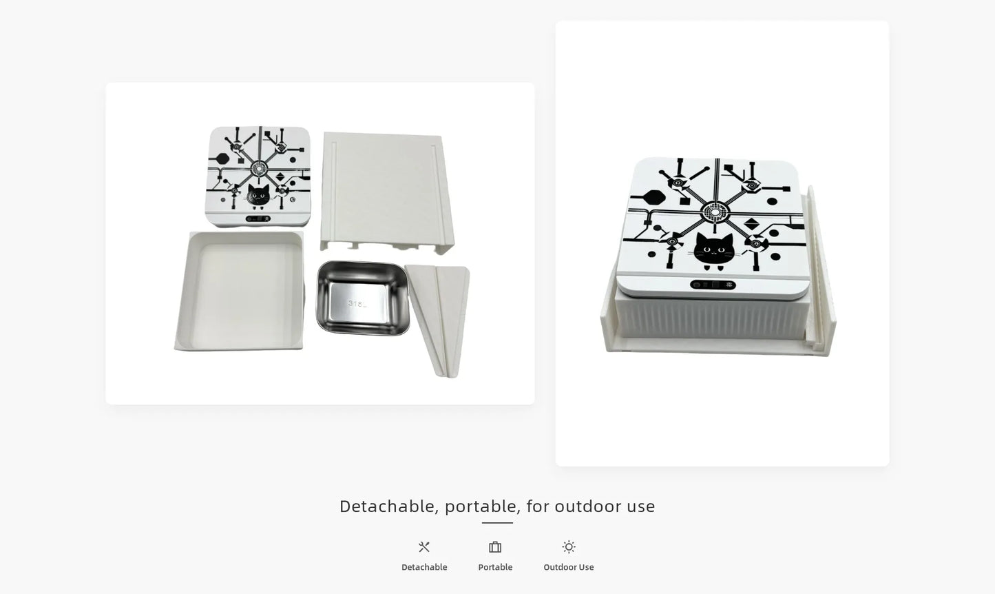 Cat Automatic Feeder Smart Infrared Auto-Opening Pet Bowl Long-lasting Energy with Sealed Lid for Home Outdoor Camping