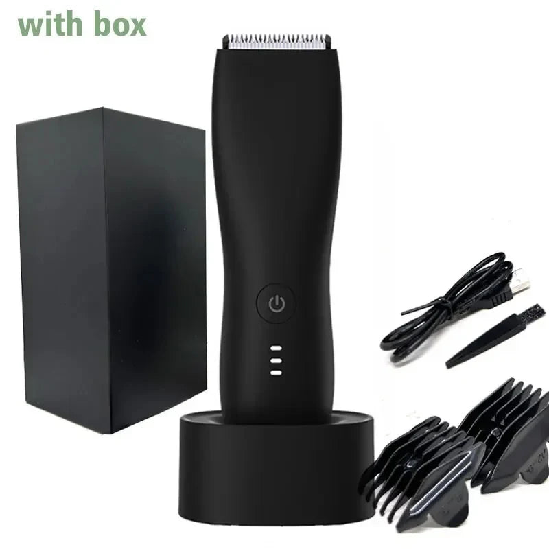 Men's Electric Groin Hair Trimmer Pubic Hair Trimmer Body Grooming Clipper for Men Bikini Epilator Rechargeable Shaver Razor