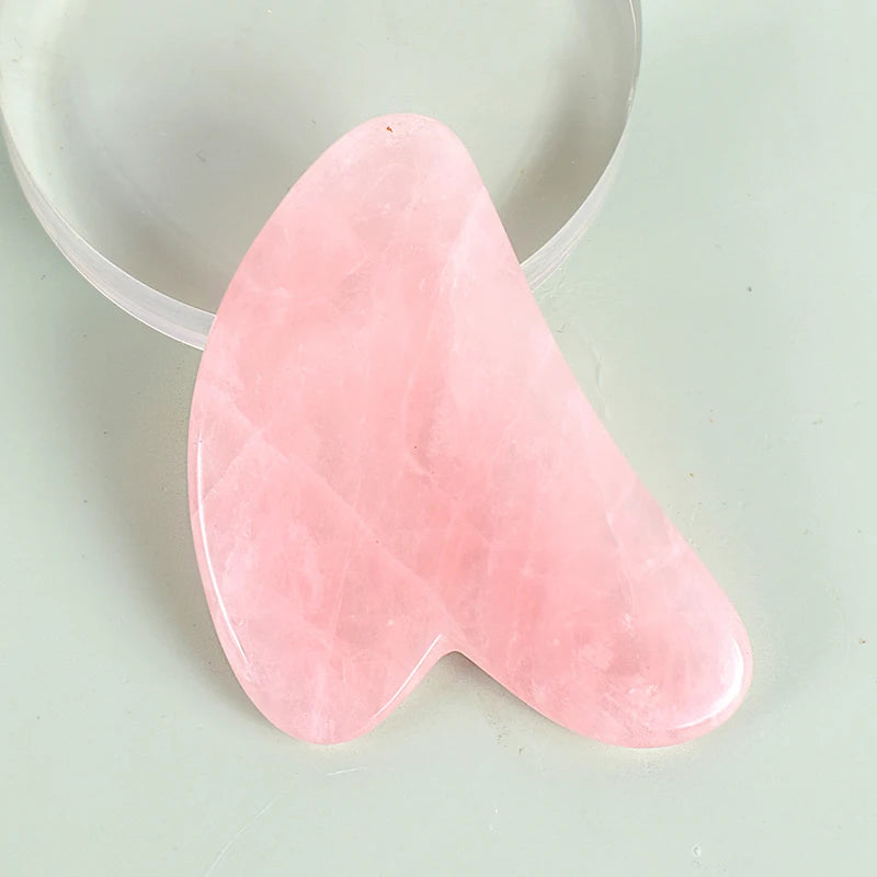 Natural Facial Massager Face Roller Gua Sha Scraper Double Heads Jade Stone Roller Skin Care Rose Quartz Massage for Face Body