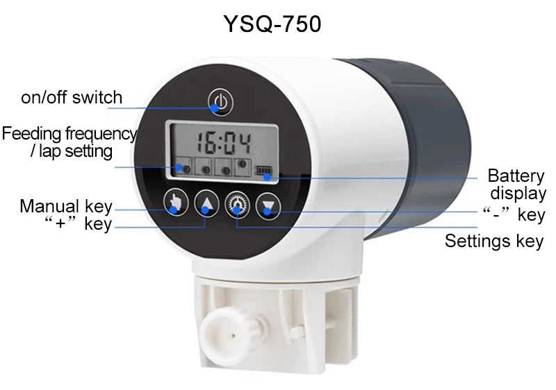 Automatic Aquarium Feeder Intelligent Timing Feeder Fish Tank Gold Fish Feeder Large Capacity Turtle Smart LCD Display Dispenser