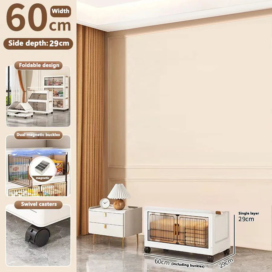 Foldable Sundries Cabinet Dustproof Storage Wardrobe Home Organization Solution