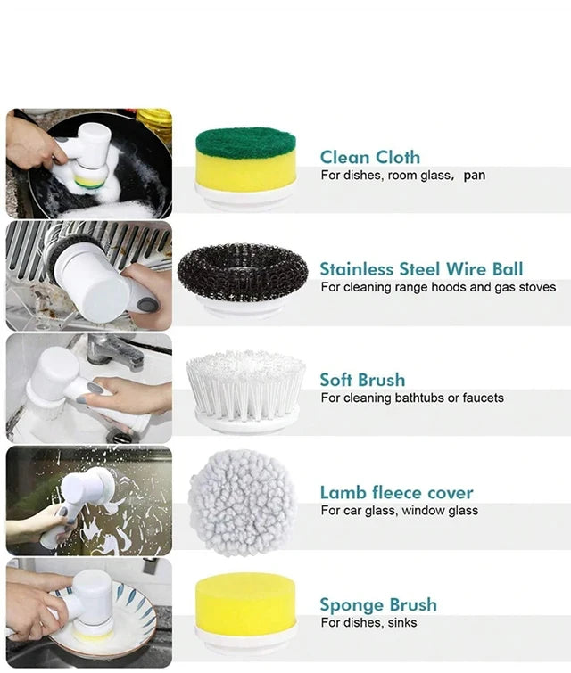 Household Cordless Spin Scrubber Kitchen Gadgets Hair Brushes Bathroom Broom Toilet Mops Electric Multipurpose Cleaning Brush