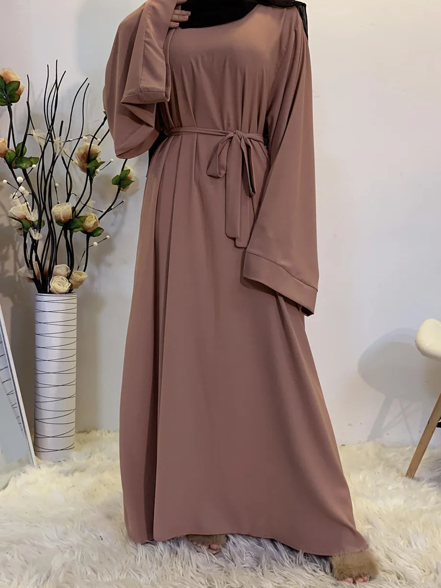 Muslim Women Arabic Dubai Eid Abaya Plus Size Long Dress Modest Ramadan Solid Color Prayer Robe Kaftan Femme Islamic Clothing