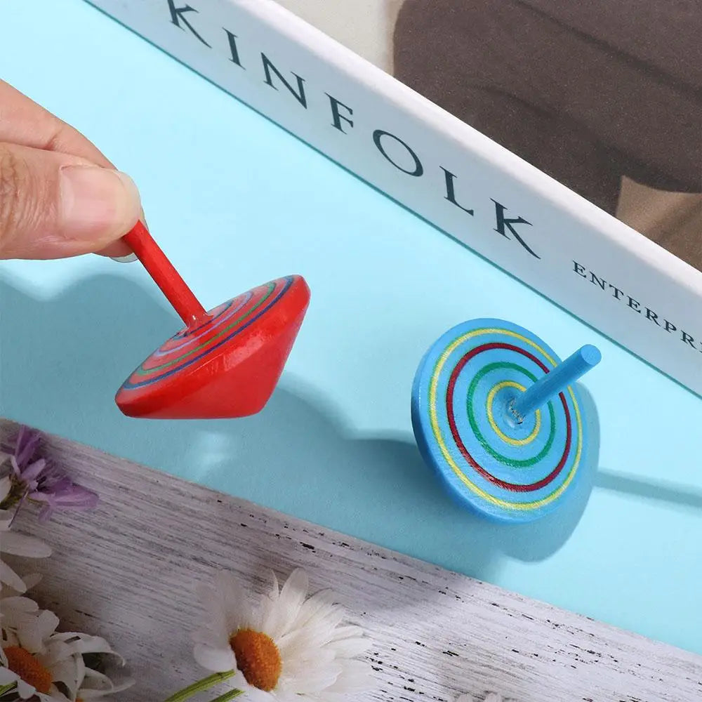 Toys Educational Game Peg-Top Spinning Top Wooden Rotate Gyro Desktop Spinning Top Woode Spinning Top Toy Wooden Gyro Toys