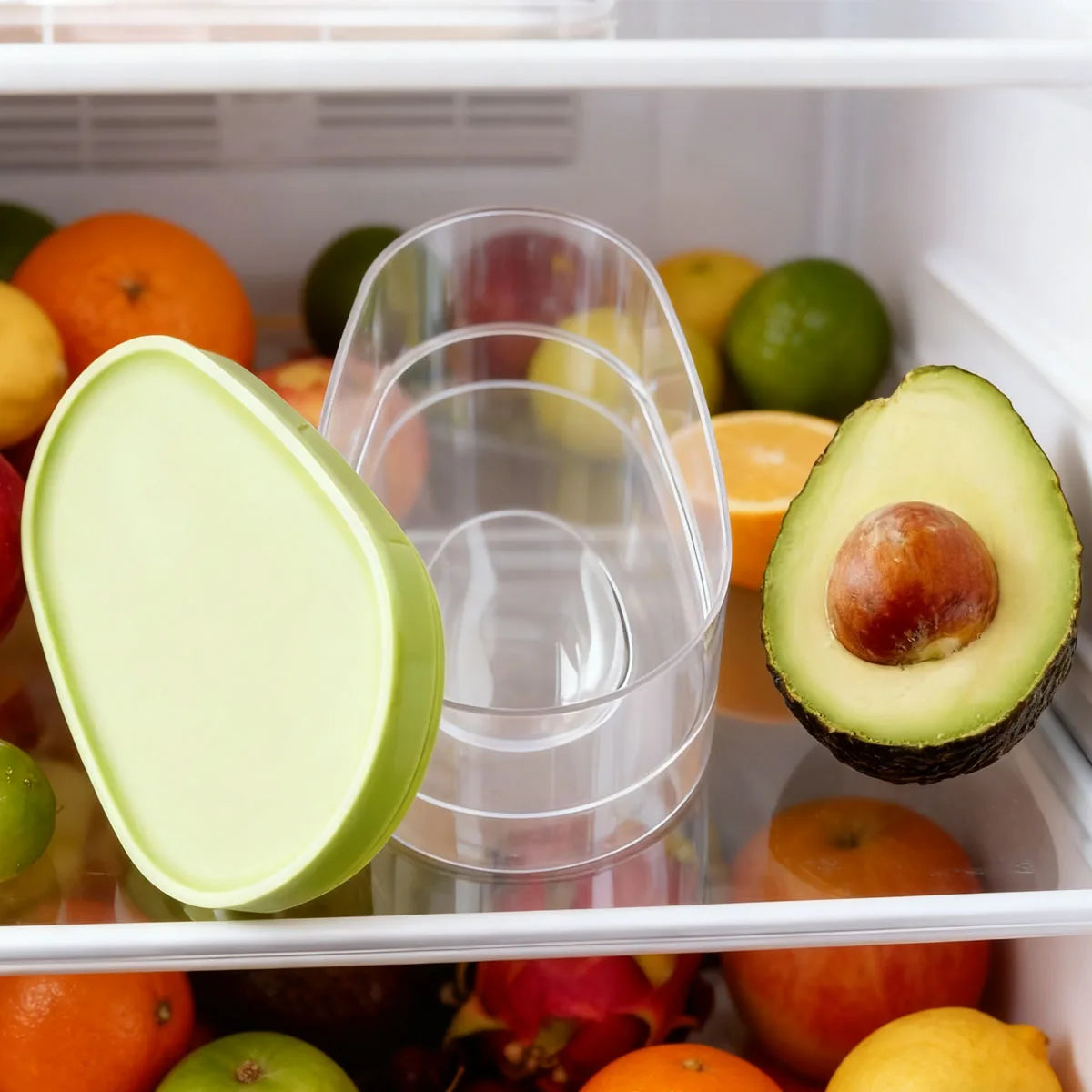 1pc Avocado Food Storage Box Space Saving Avocado Saver Plastic Fruit Container for Kitchen Crisper Vegetable Organizer