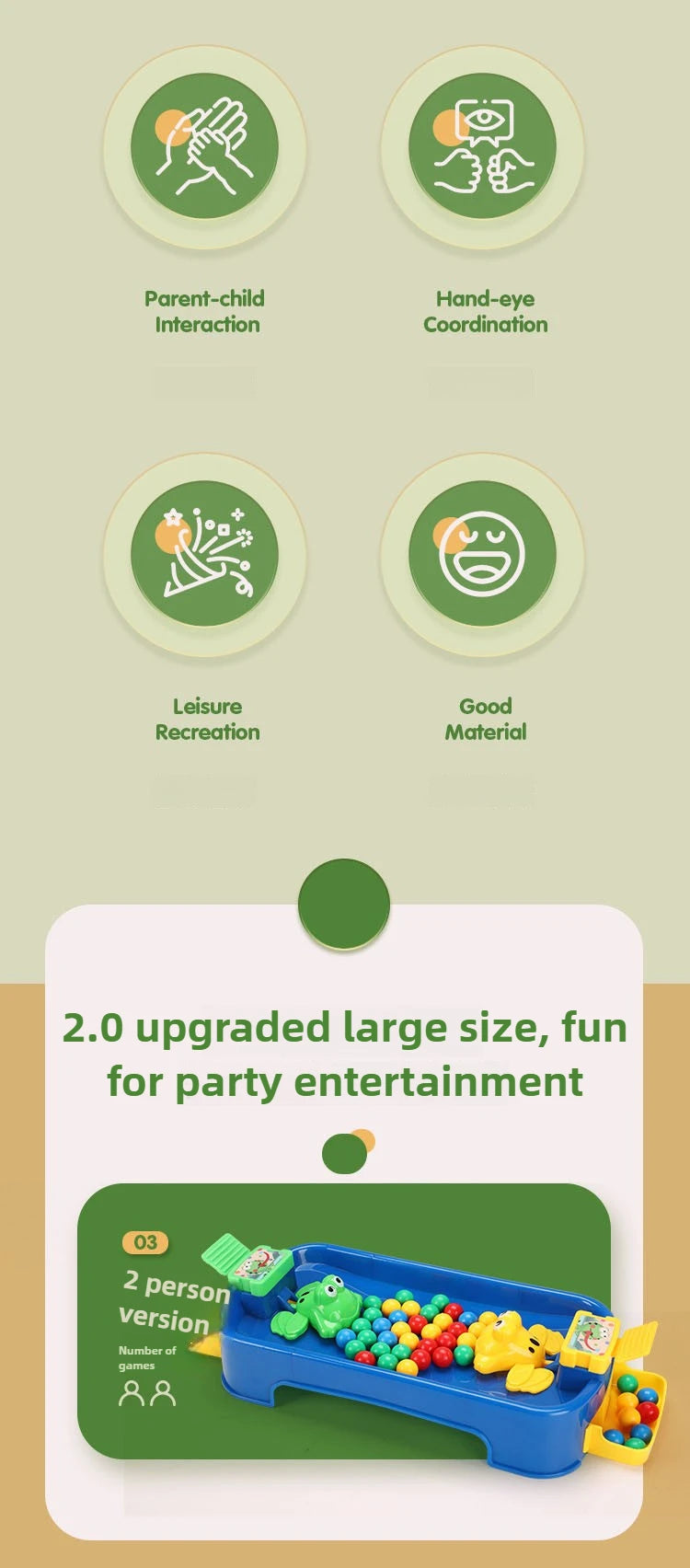 Toys Parent-child interaction Athletics Tabletop Games Strategy Game For Children Family Gathering Toys Frog Eat Bean Game