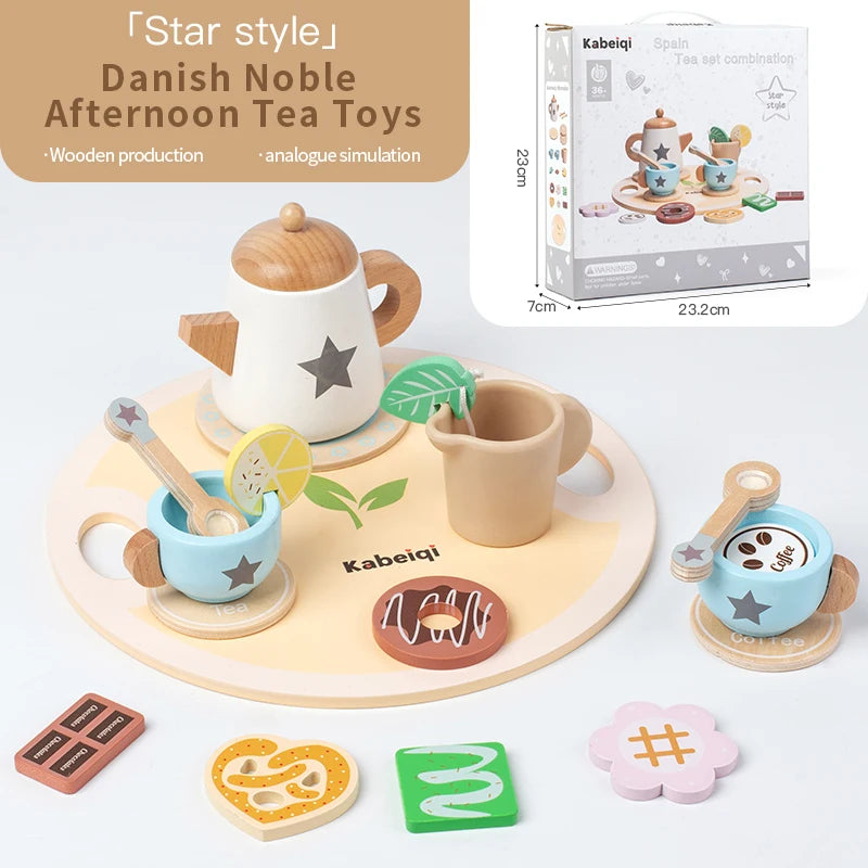 Children's simulation wooden toys, tea set sets, pretend games, baby educational toys, birthday and holiday gifts