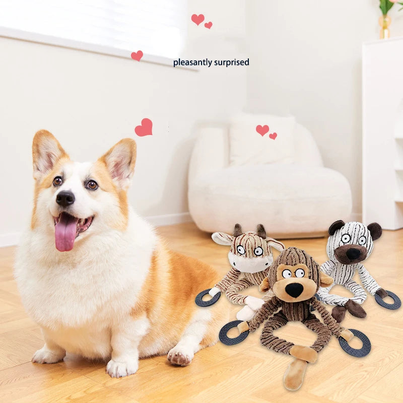 Squeaky Puppy Toys Plush Puppy Chew Toys for Teething Training Dog Toys for Small Dogs Toys for Cute Monkey Interactive Dog Toys