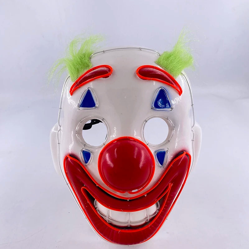 Hot Sales Halloween Horror Mask LED Neon Light up Mask Carnival Party Scary Mask Cosplay LED Mask Glow Party Supplies Dropship