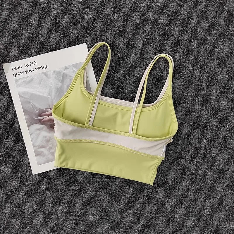 Women Breathable Sports Bra Shockproof Fitness Tops Push Up Gym Crop Top Brassiere Sport Bras Gym Workout Top Seamless Yoga Bra