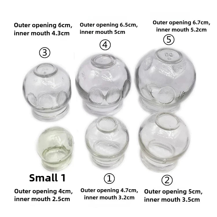 6 Pcs Gua Sha Therapy Cans Body Set Chinese Set Glass Fire Can Hand Tools Appliance Thickened Cupping Cup Massager Scraping Cups
