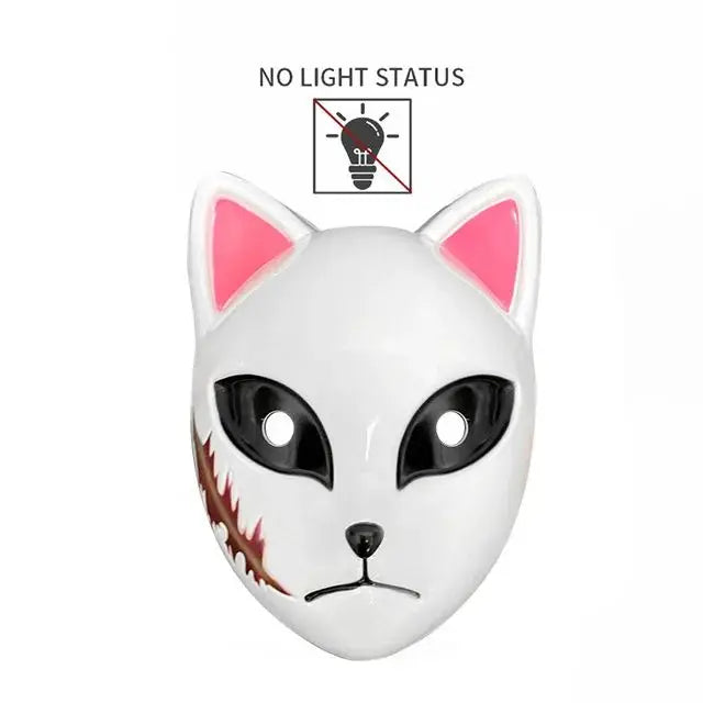 Halloween Cat Face Mask Halloween Glow LED Masks Anime Cosplay Masks Halloween Christmas Party Lighting Cat Masks