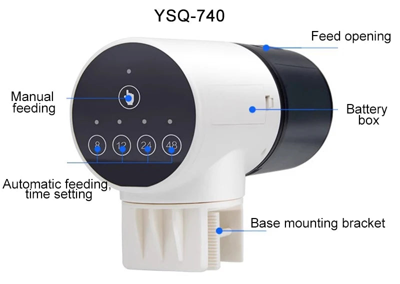 Automatic Aquarium Feeder Intelligent Timing Feeder Fish Tank Gold Fish Feeder Large Capacity Turtle Smart LCD Display Dispenser