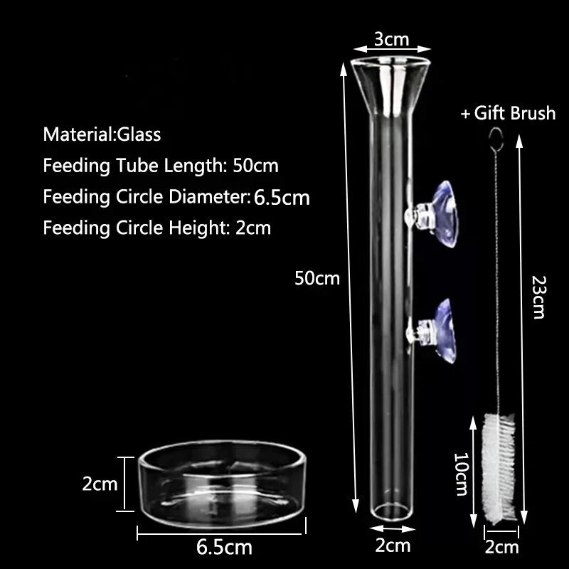 Glass Aquarium Feeder Tube Dish Transparent Fish Tank Shrimp Snail Food Feeder Bowl Aquarium Feeding Accessories Shrimp Feeders