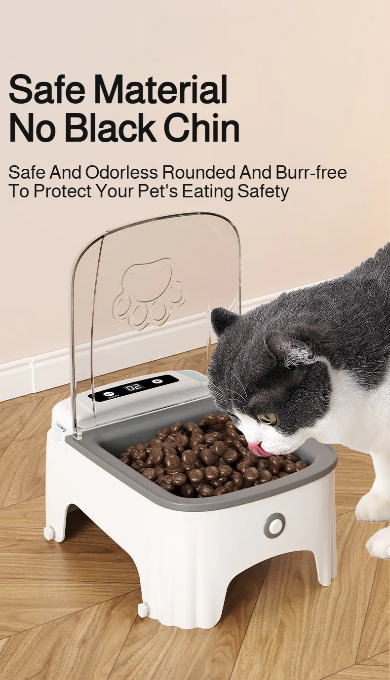 Pet Smart Sensor Feeder Automatic Sensor Open Lid Feeding Machine Cat Food Moistureproof Neck Care Smart Feeder for Small Dog