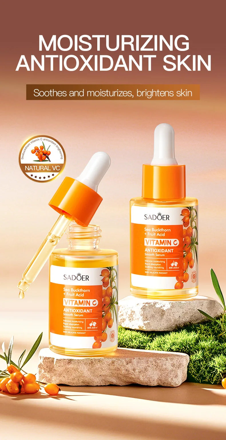 SADOER Sea Buckthom Vitamin C Antioxidant Snooth Serum Antioxidant Brightening and Moisturizing Essence