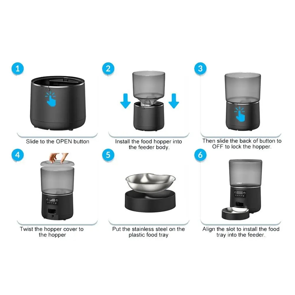 4L Smart Pet Feeder Timed Feeding Remote Control APP Control Feeder 9-Meal WIFI Enabled Cat Automatic Feeder For Cats Dogs