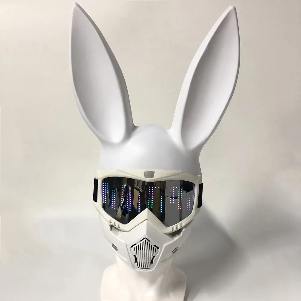 Halloween Bunny Girl Colplay Bluetooth APP Light Up Purge Mask Halloween Masquerade Party LED Face Masks for Kids Men Women