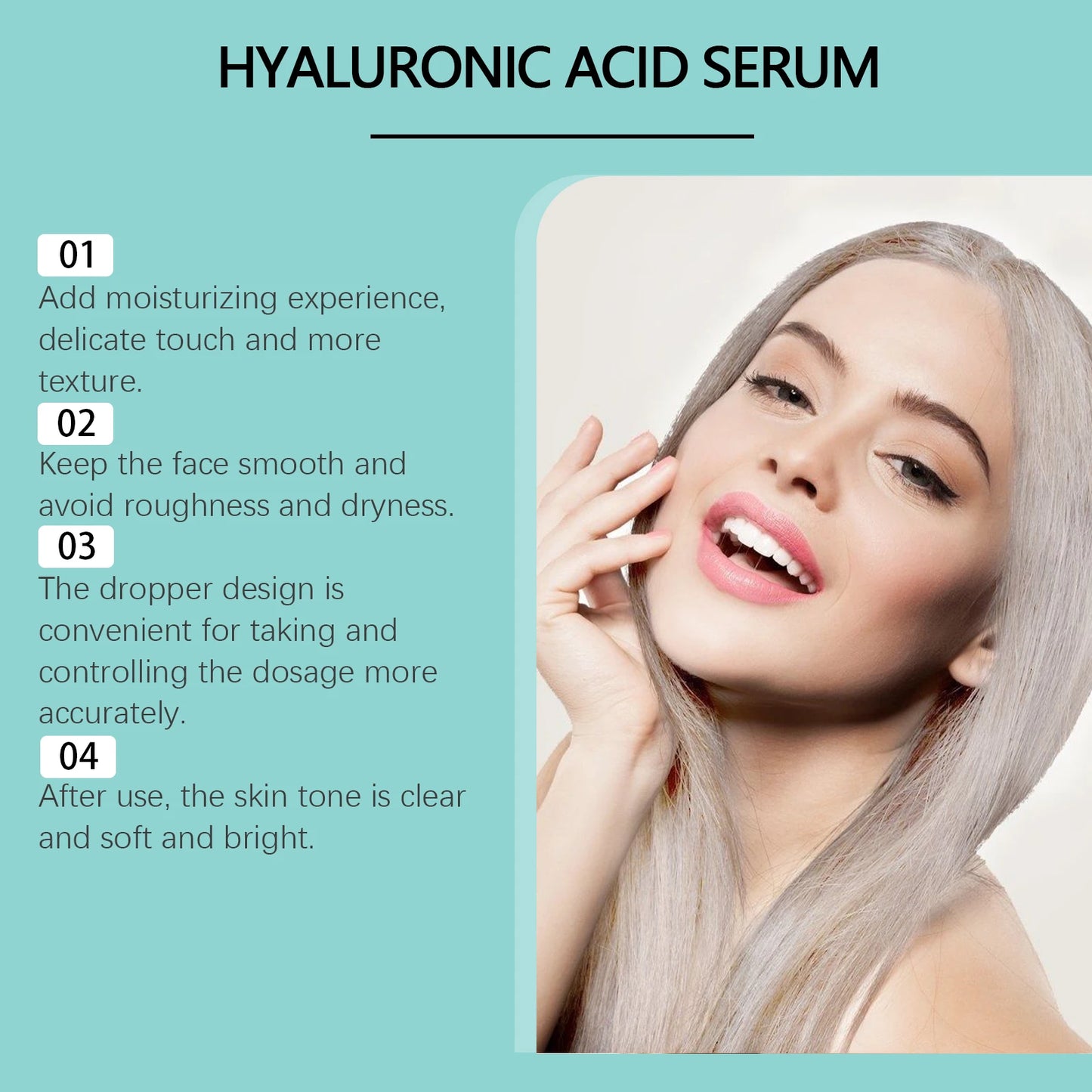 Hyaluronic Acid Serum Deep Moisturize Boost Elasticity Firming Hydration Brightening Smoothing Radiant Face Serum Skincare