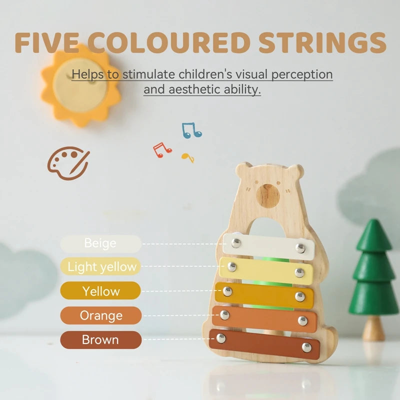 Montessori Toys Baby Music Toys Musical Instrument Wooden Educational Toys Baby 0 3 Years Toys Bear Xylophone Children toys