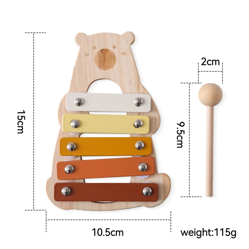 Montessori Toys Baby Music Toys Musical Instrument Wooden Educational Toys Baby 0 3 Years Toys Bear Xylophone Children toys