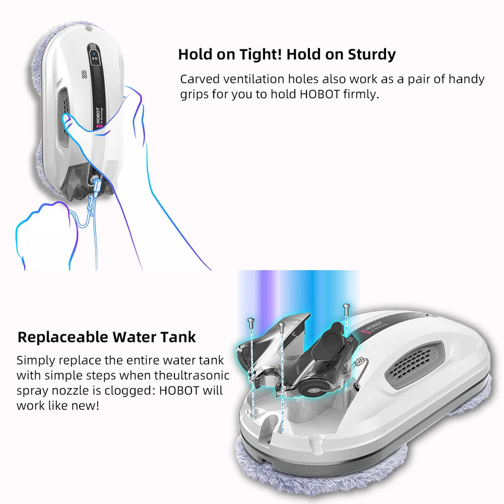 Window Cleaning Robot,  Glass Smart Voice Remote Control Automatic Window Cleaning Robot with Ultra Spray