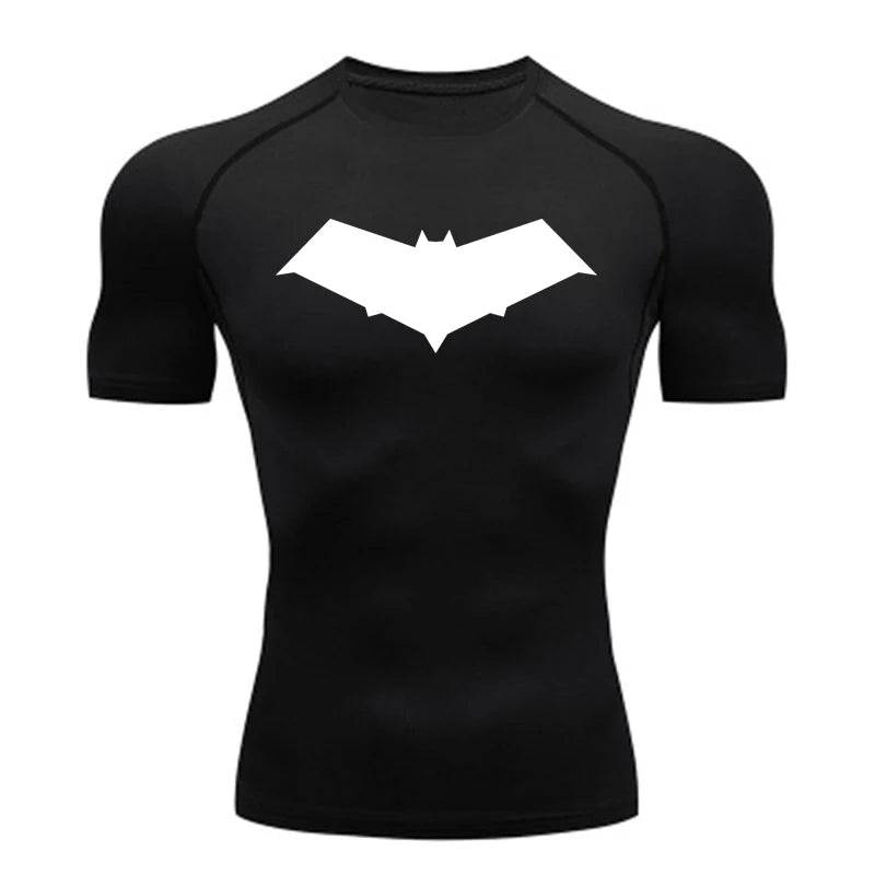 Compression Shirt Men Short Running T Shirt Gym Sports Top Quick Dry Breathable Black Fitness Sportswear Bodybuilding Clothing