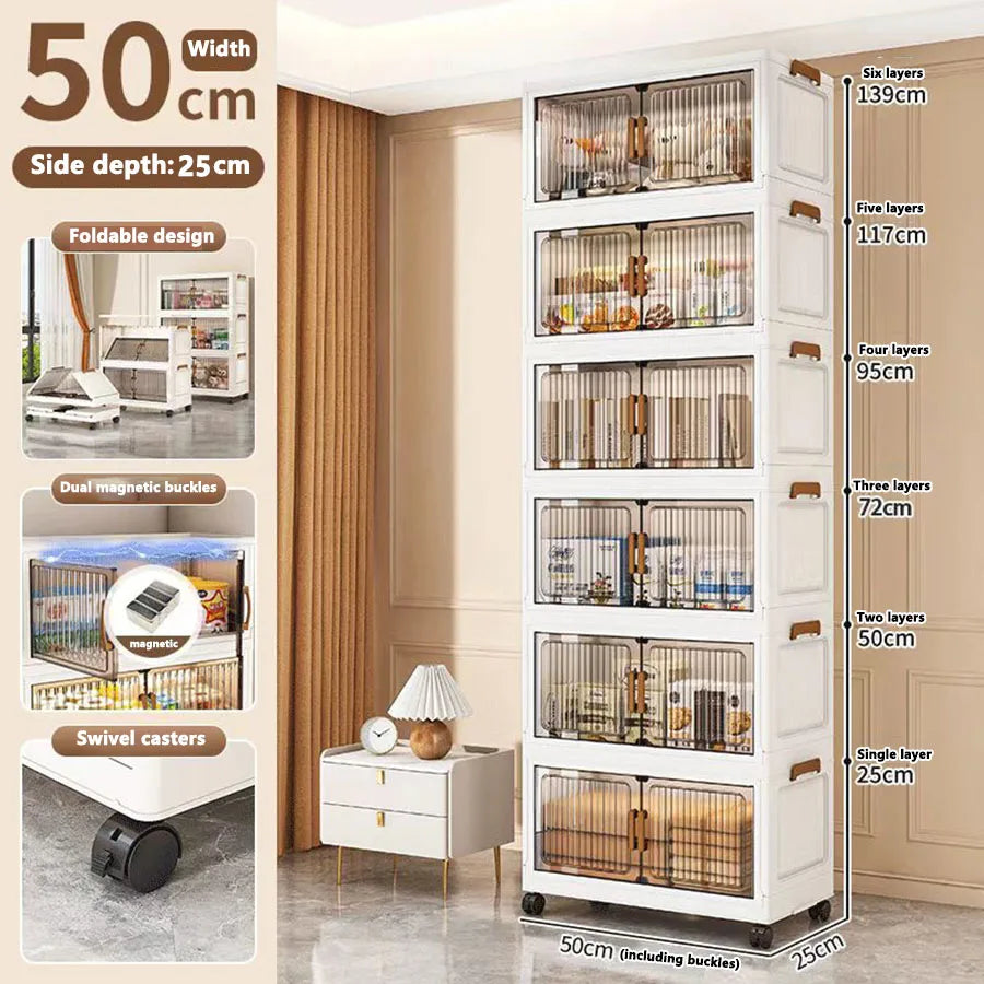 Foldable Sundries Cabinet Dustproof Storage Wardrobe Home Organization Solution