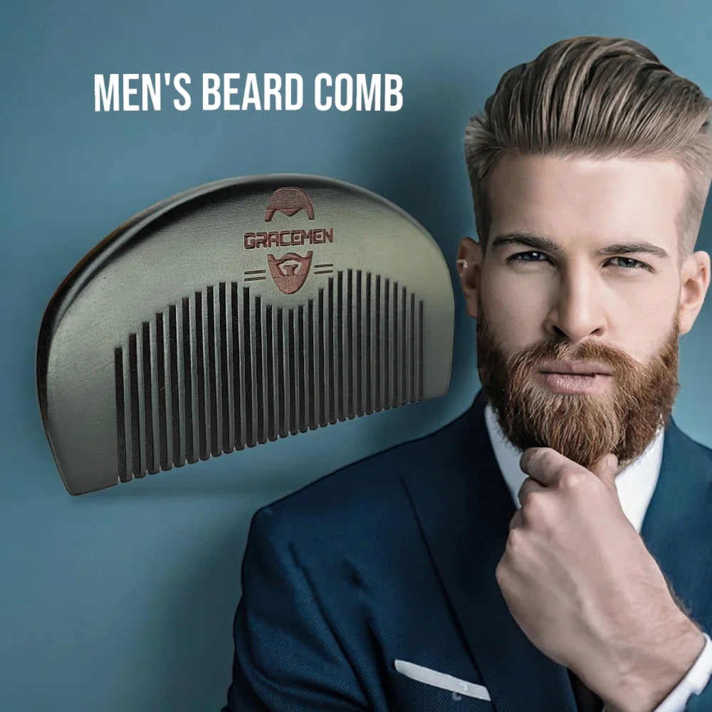 The Gracemen Beard Kit - 6 in 1 Grooming Suit for Men- Beard Template & Brush & Comb & Eyebrow Razor & Scissors with Travel Bag