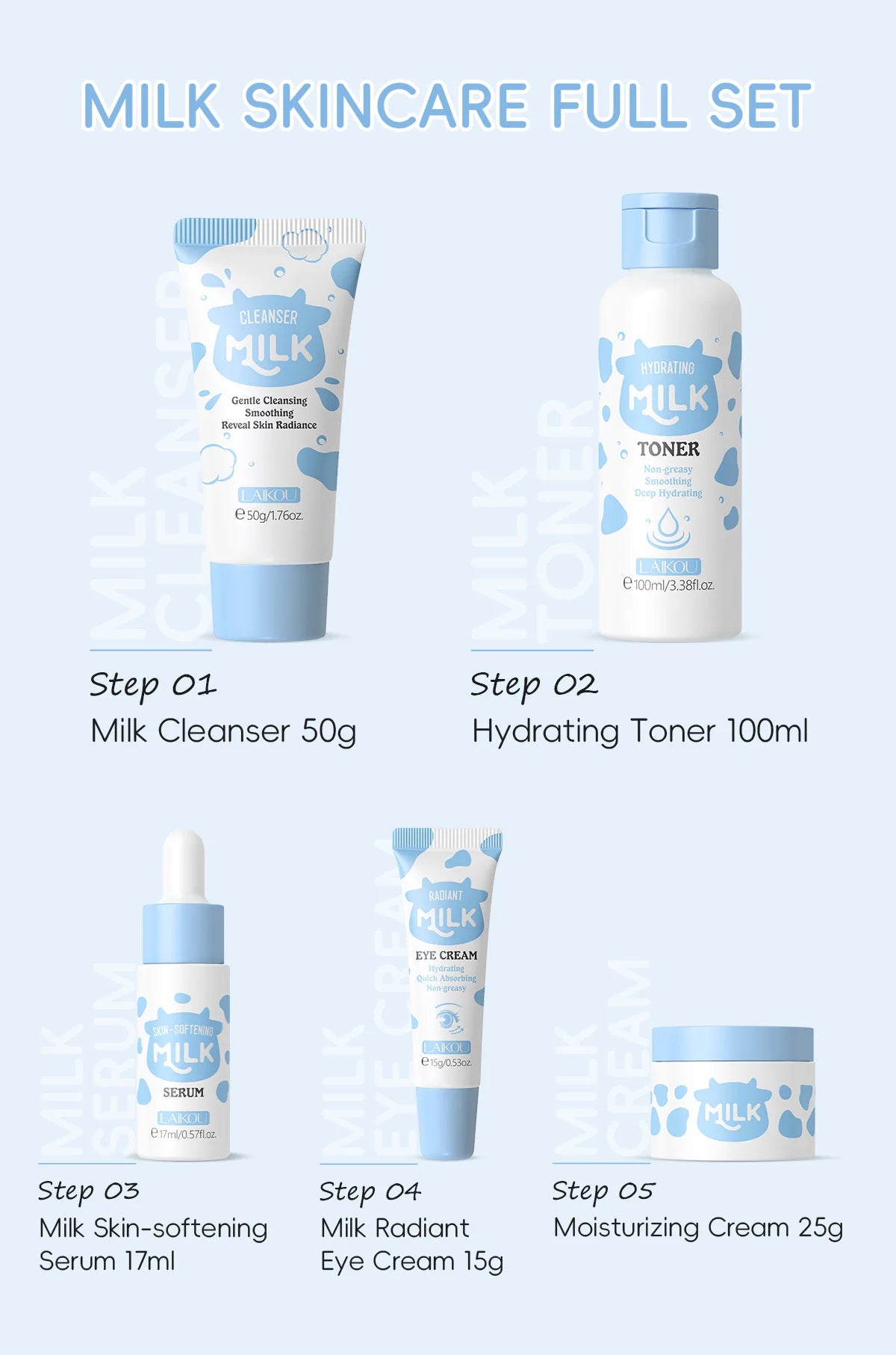 Milk Facial Serum for Face Skincare Moisturizing Hydrating Facial Essence Beauty Face Serum Cream Skin Care Products 17ml